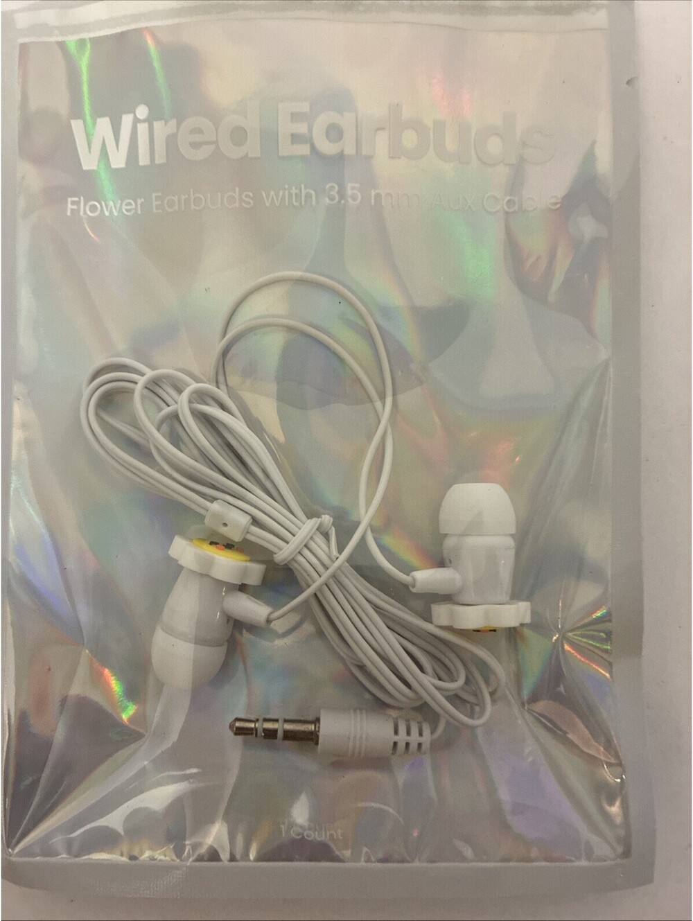 Chug INC. Wired Earbuds Flower Earbuds with 3.5 mm Aux Cable 47" inch Brand New